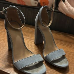 Denim/baby blue faux or brush suede sandals size 6M Target brand Merona.